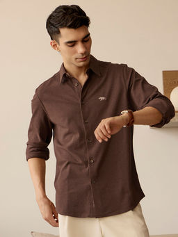Andamen - Men Solid Cotton Lycra Regular Fit Shirt