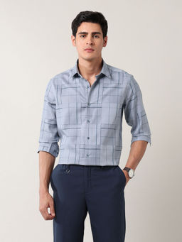 Arrow Newyork - Mens Blue Printed Shirt