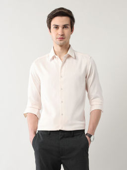 Arrow Newyork - Mens Beige Textured Shirt