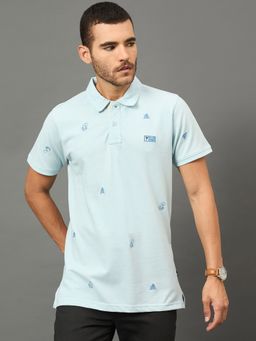 Club York - Men Navy Polo neck T-Shirt