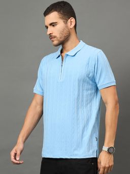 Club York - Men Light Blue Polo neck T-Shirt