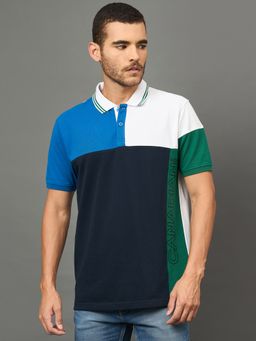 Club York - Men Navy Polo neck T-Shirt