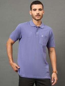 Club York - Men Purple Polo neck T-Shirt