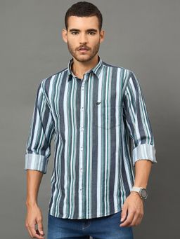 Club York - Men Blue collar neck Shirt