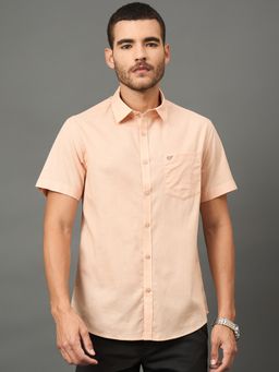 Club York - Men Peach collar neck Shirt