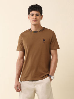 U.S. POLO ASSN. - Mens Brown Solid/Plain T-shirt