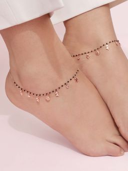 Zavya - Charming 925 Sterling Silver Rose Gold Plated Anklet