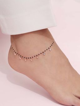 Zavya - Romantic 925 Sterling Silver Heart Rose Gold Plated Anklet