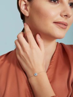 Zavya - Turkish Evil Eye Cz Rhodium Plated 925 Sterling Silver Bracelet