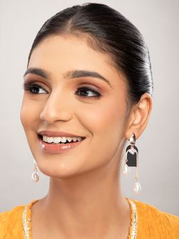 PRITA - Rose Gold Pearl Drop Earrings (L)