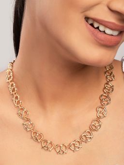 PRITA - Twisted Linked Hearts Gold Plated Necklace (M)
