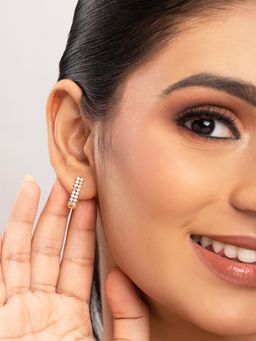 PRITA - American Diamond Gold Plated Studs (L)