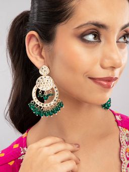 Priyaasi - Gold Plated Kundan Drop Earrings (L)