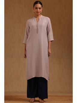 Soch - Women Lavender Viscose Blend Solid Kurta