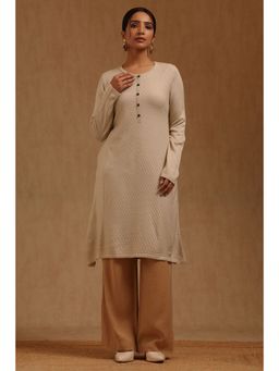 Soch - Women Off White Acrylic Knitted Kurta