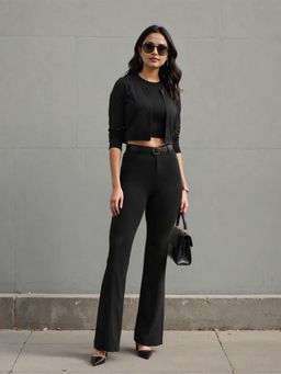 Blissclub - Black Women Am:Pm Cotton Flare Pants