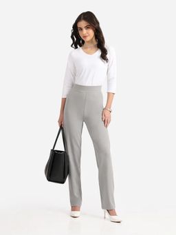Blissclub - Silver Women Am:Pm Cotton Straight Pants -Tall