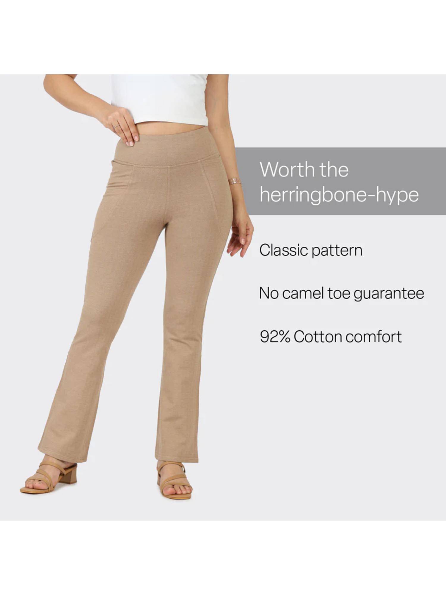 Buy BlissClub Cream Womens Werk It Flare Pants (XS) Online