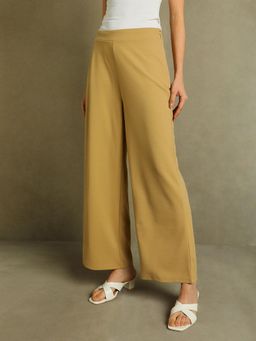 DL WOMAN - Khaki Woman Solid Wide Leg Trousers
