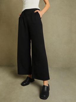 DL WOMAN - Black Woman Relaxed Pleated Trousers