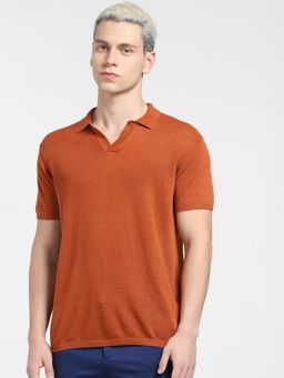 Jack & Jones - Brown Knit Polo T-shirt