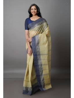 Unnati Silks - Beige Pure Handloom Superfine Bengal Cotton Saree