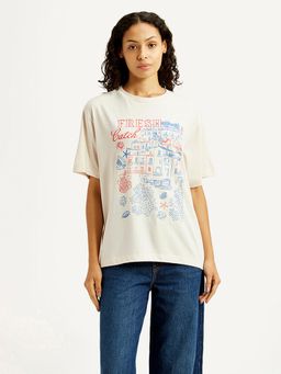 Levi's - Off White Graphic Half Sleeves T-Shirt