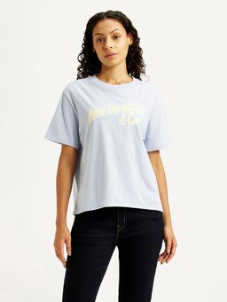 Levi's - Blue Typography Half Sleeves T-Shirt