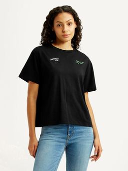 Levi's - Black Solid/Plain Half Sleeves T-Shirt