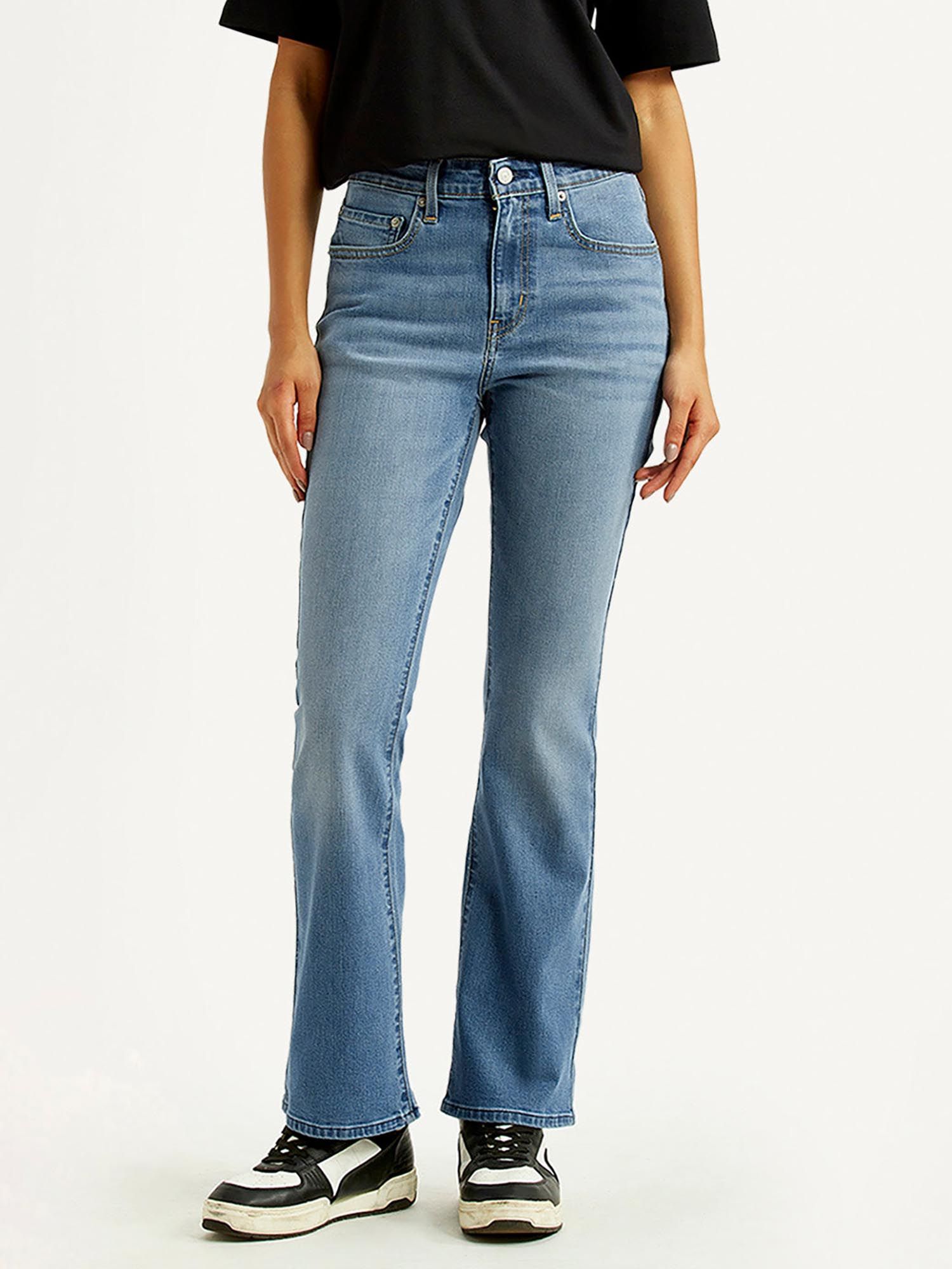 levi's Blue Solid/Plain Boot Cut Jeans-picture-24