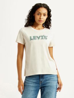 Levi's - Off White Typography Half Sleeves T-Shirt