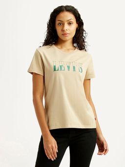 Levi's - Beige Typography Half Sleeves T-Shirt