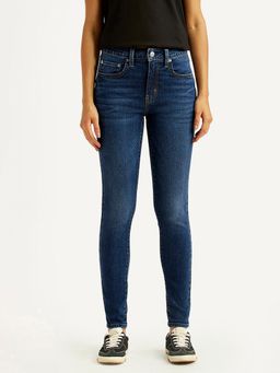 Levi's - Navy Blue Solid/Plain Skinny Jeans