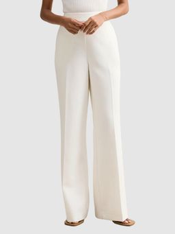 Forever New - White Solid/Plain Straight Casual Pant