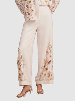 Forever New - Off White Floral Straight Casual Pant