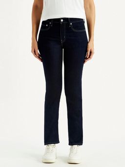Levi's - 724 Navy Blue Solid/Plain Straight Jeans