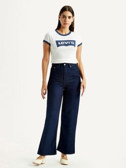 Levi's - Blue Solid/Plain Ankle Jeans