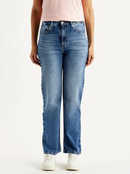 Levi's - Blue Solid/Plain Straight Jeans