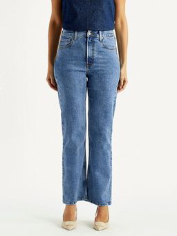 Levi's - Blue Solid/Plain Ankle Jeans
