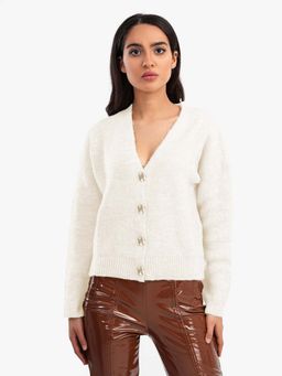 KOTTY - Women Textured V-Neck Stylish Looking Cardigan