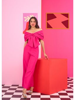 The Clothing Factory - Women Pink Polyester Solid Co-Ord Set