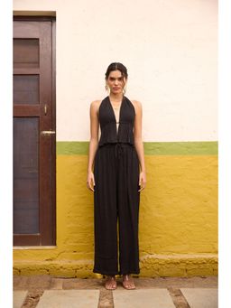 The Clothing Factory - Women Black Rayon Solid Co-Ord Set