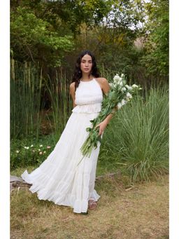 The Clothing Factory - Women White Georgette Solid Co-Ord Set