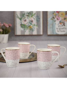 HomeTown - Silk Route Ceramic Coffee Mug 320 Ml Set Of 4 In Multi Colour