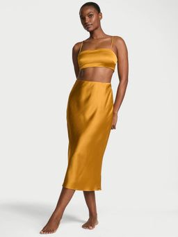 Victoria's Secret - Luxe Satin Crop Bandeau Crop Top with Slip Skirt