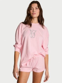 Victoria's Secret - 100% Cotton Shine Sweatshirt with Shorts