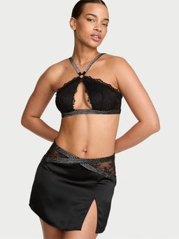 Victoria's Secret - Very Sexy Shine Strap Lace Halter Bralette with Mini Skirt