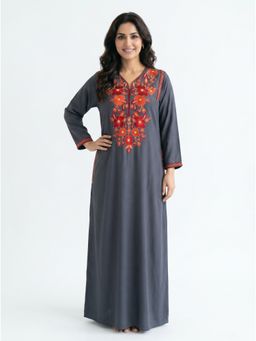 SANAA - Women FLoral Embroidered Viscose Loungewear Night Dress