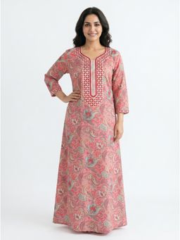 SANAA - Women Floral Printed Viscose Night Dress