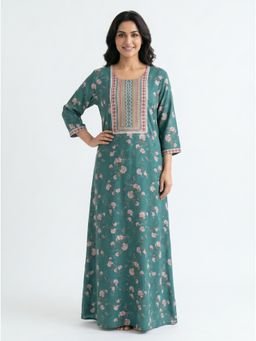 SANAA - Women Floral Printed Viscose Night Dress